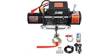 VEVOR Electric Winch 13000lb Load Capacity Truck Winch Compatible with Jeep Truck SUV 65ft/20m Synthetic Rope 12V Power Winch with Wireless Remote Control,  Powerful Motor for ATV UTV Off Road Trailer