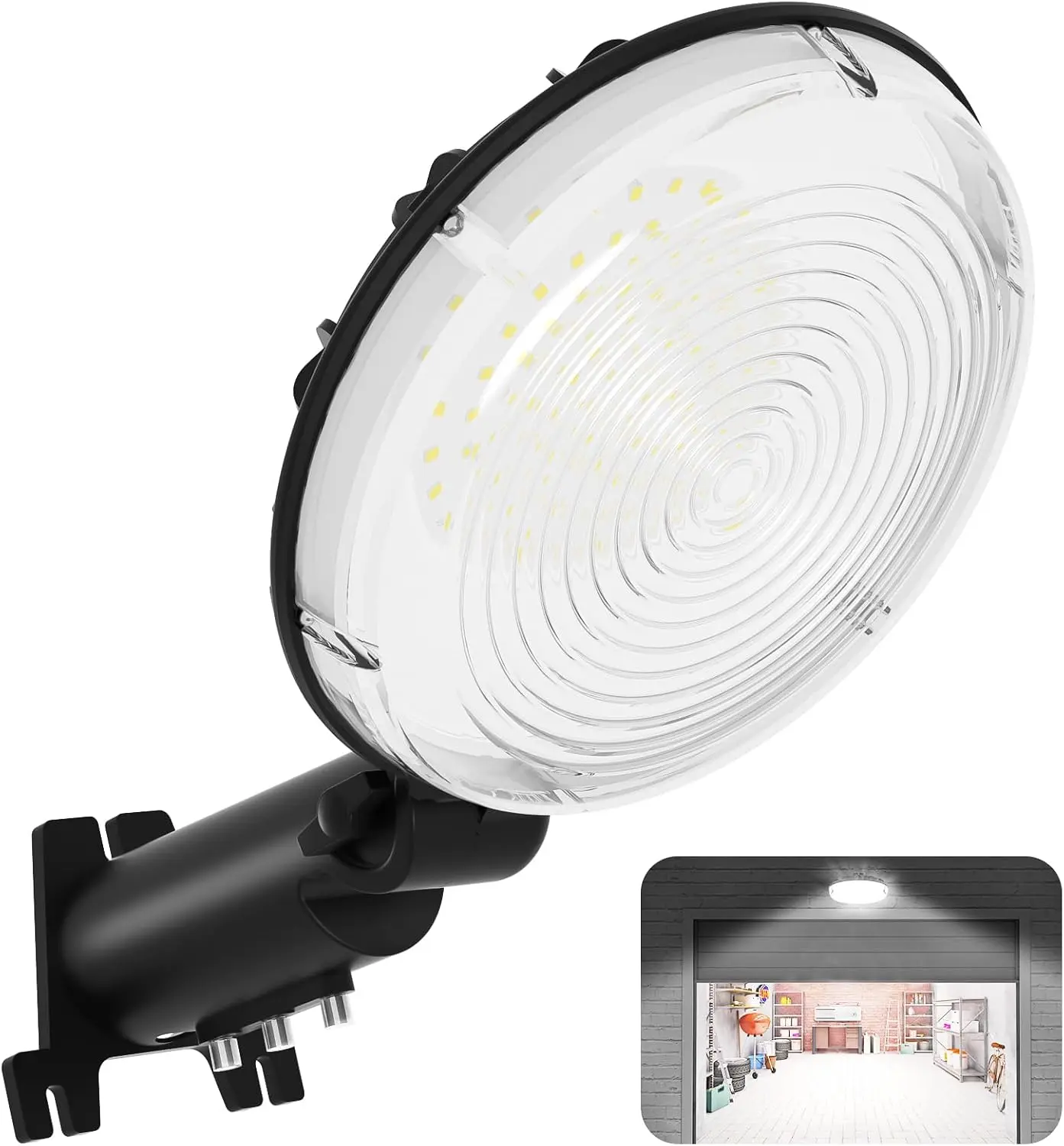 Lightbiz LED Barn Light (1 Pack) - 6500K Dusk to Dawn Outdoor Security Flood Light, 150° Adjustable Photocell, IP66 Waterproof, Ultra Bright for Farmhouse, Warehouse, Garage