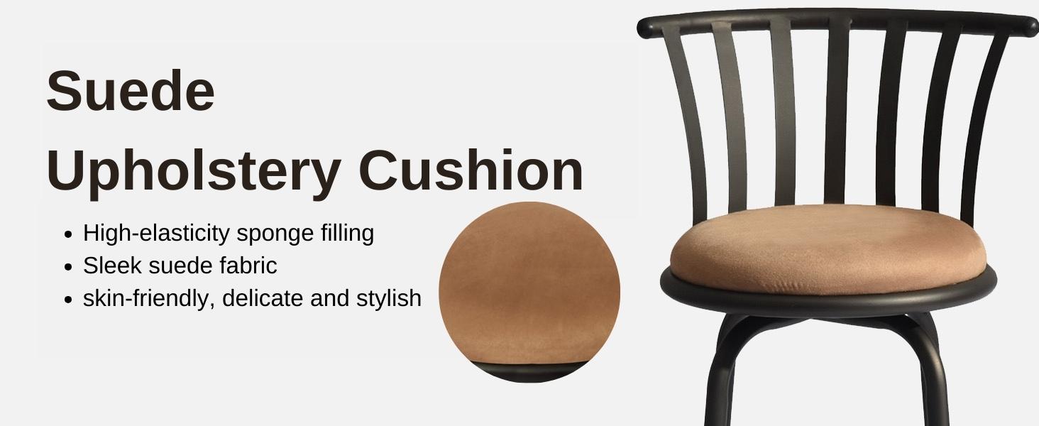 【Deals For You Days】Homy Casa Brown Swivel Barstools with Back, Faux Leather, 24/29 Inch Armless, Adjustable Height, Built-in Footrest, Swivel Seat Furniture Home