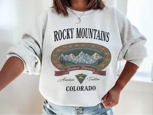 Retro Rocky Mountains Sweatshirt, Vintage Colorado Mountain Graphic Crewneck, Outdoor Adventure Pullover, Hiking Lover Gift