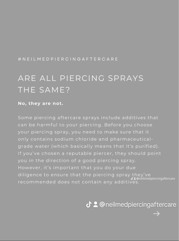 NeilMed Piercing Aftercare Fine Mist Spray 75ml Sterile Saline Solution for Gentle Piercing Aftercare - Healing Vegan & Preservative-Free Moisturizers Cleansing Hydrating Moisture NeilMed Piercing Aftercare Fine Mist Spray 75ml Sterile Saline Solution for Gentle Piercing Aftercare - Healing Vegan & Preservative-Free Moisturizers Cleansing Hydrating Moisture