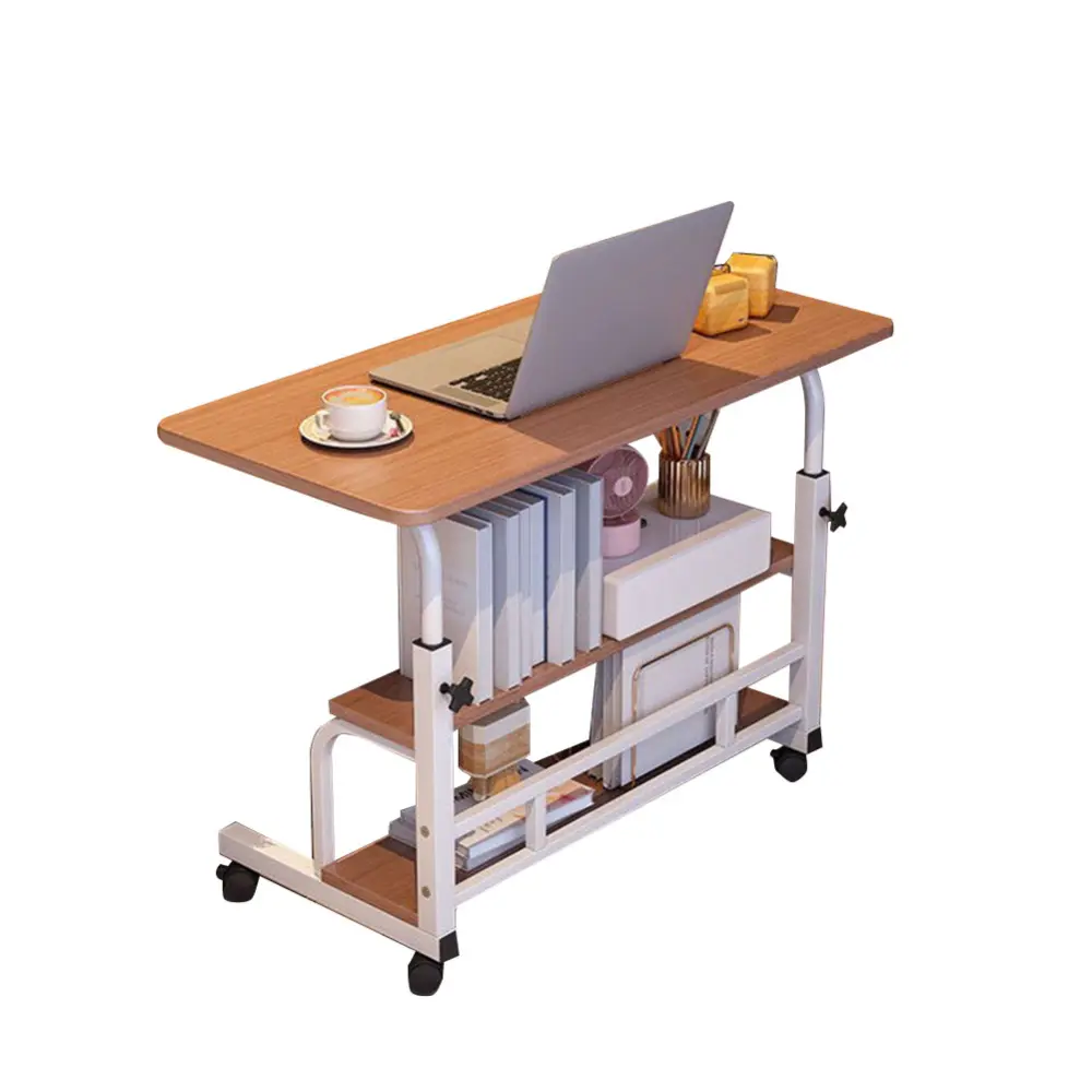 Ergonomic Height Adjustable Home Office Furniture Desk - 31.5in Portable Rolling Small Computer Desk with Built-in Wheels Base, Easy Assembly, Adjustable Multi-Function Design, Easy Assembly Desk