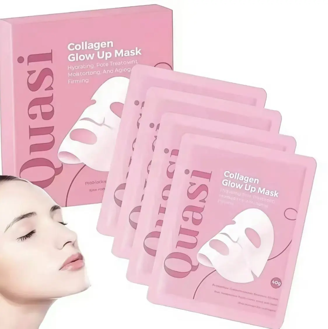 Quasi Bio-Collagen Overnight Face Mask | Korean Hydrating Mask with Niacinamide & Low Molecular Collagen, Firm & Smooth Skin for All Skin Types, 4 Sheets