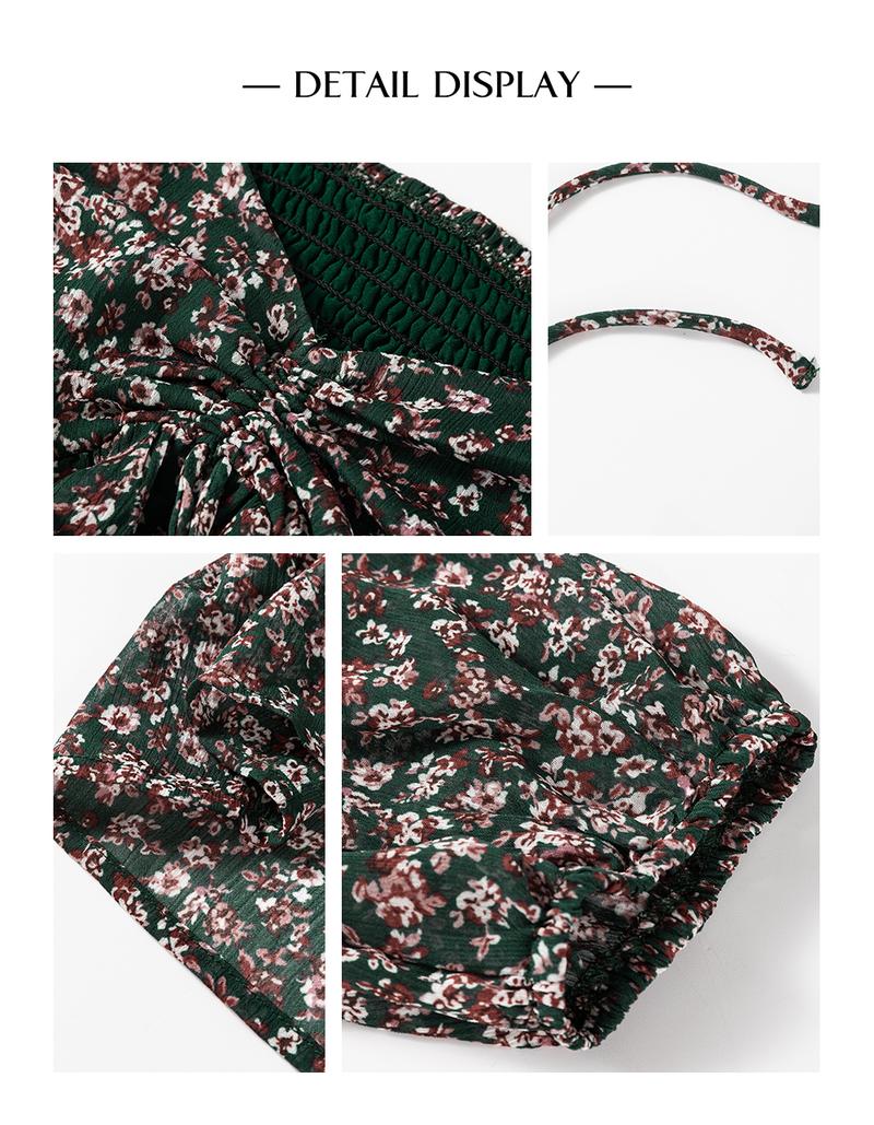 Asvivid Women's Fashion Trend Floral Print Sweetheart Neck Shirred Front Mini Dress Casual Long Sleeve Dresses Spring Fall Clothes