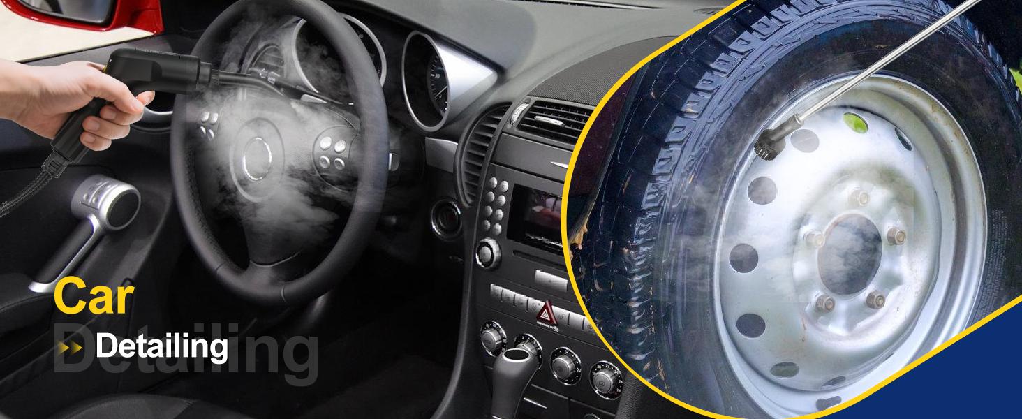 Powerful 2500W Handheld Steam Cleaner, 3-Level Handle Control, 20 Attachments