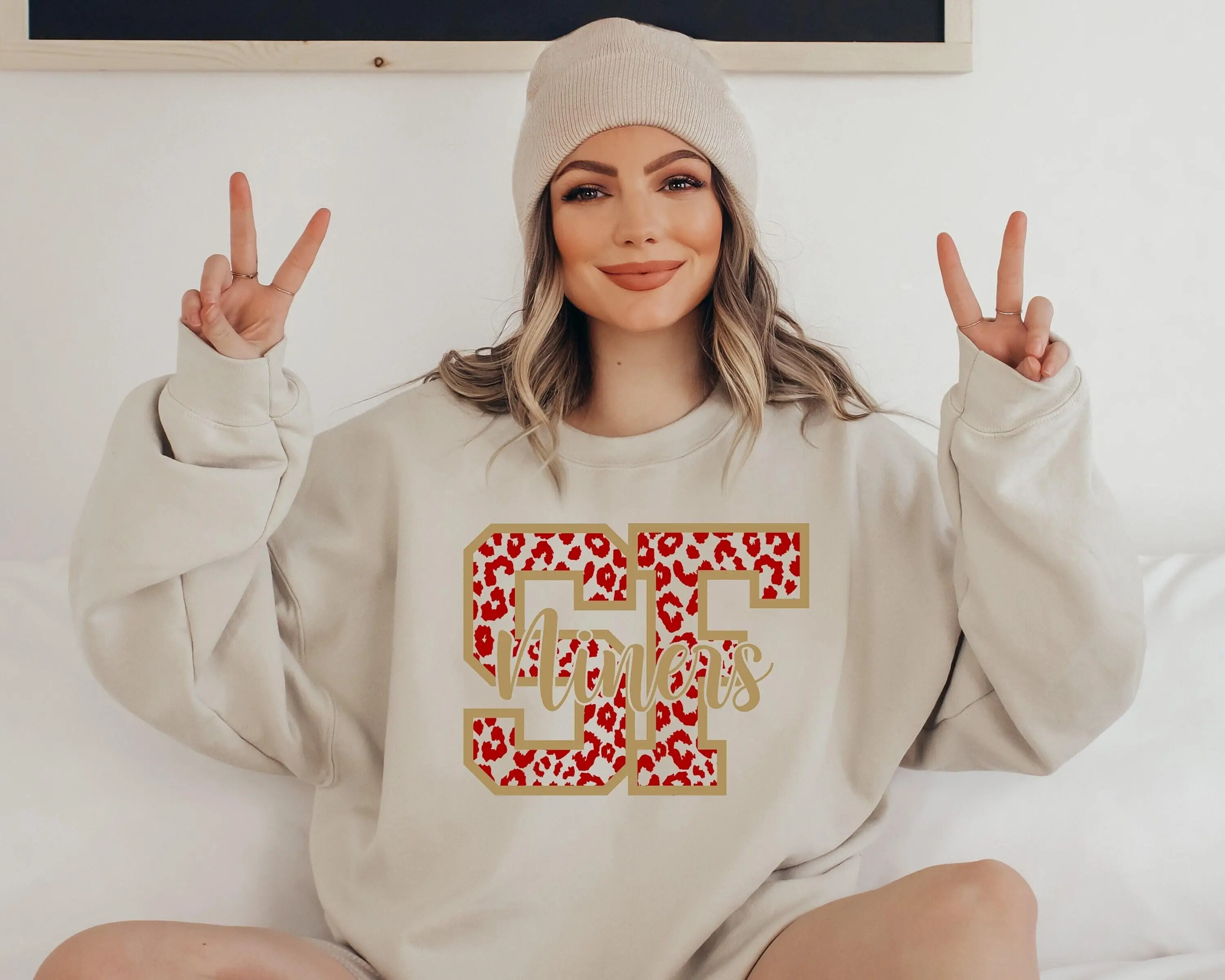 49ers Football Sweatshirt, American Football Shirt, San Francisco Football T-Shirt, 49ers Football Fan Sweater Cotton Crewneck Sweater Womenswear Tops Women Lady