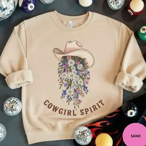 Cowgirl Spirit Floral Western Sweatshirt 🤠🌸 P