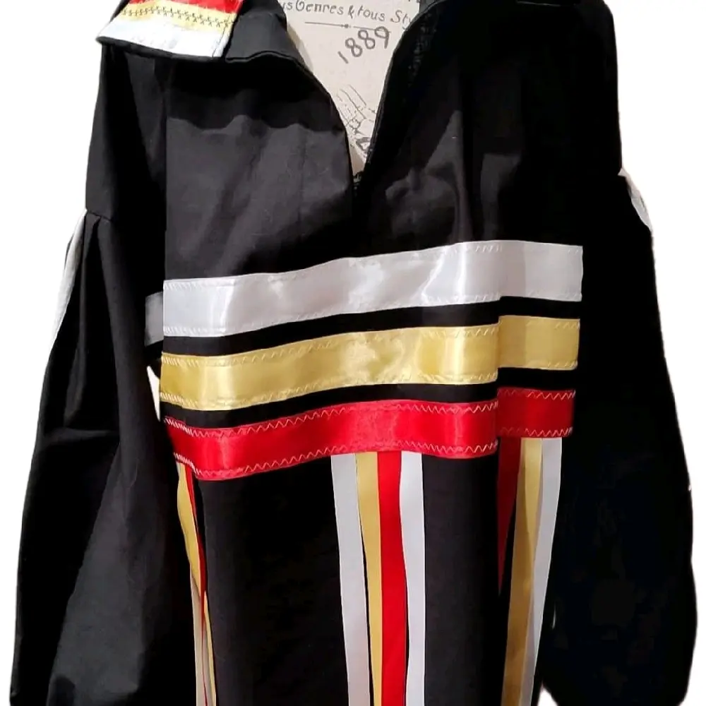 Ribbon Shirt, Native Made Handmade Black Ribbon Shirt Four Direction Color Ribbon Shirt Men's wear Ribbon Shirt