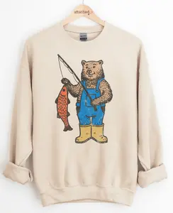 Fishing Bear Graphic Top