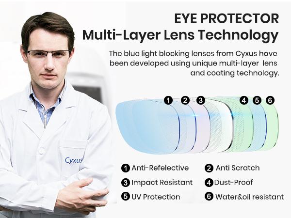 Cyxus Anti Blue Light Glasses for Women-Lightweight Small Face, Nose Friendly for Round Face,Metal Frame TR90,Oversized Cat Eye ,Blue Light Filter,Block harmful rays, Work Office Home Gaming，For Unisex HD High Quality Eyewear Non Prescription - 8169