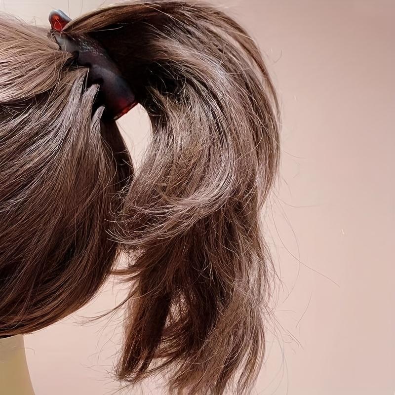 Ladies Non-Slip Banana Hair Clips 4-Pack,Retro Oval Leopard Print Hair Additions, Amber And Black, Securely Holds Ponytails, Buns, Curls - Fashionable Hair Clips for Everyday And Special Occasions, Cute Hair Clips