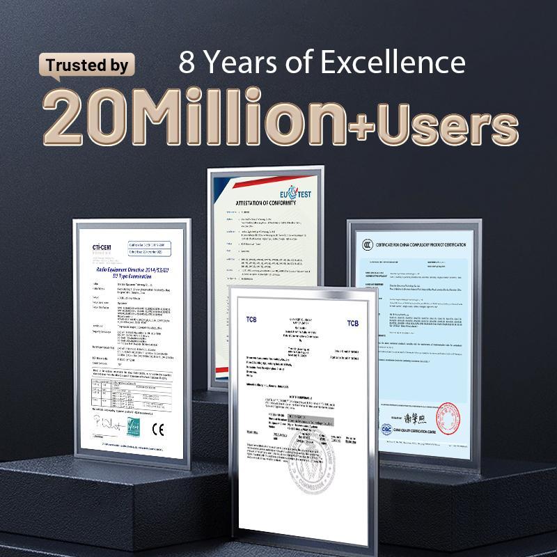 ECOVOX 4G LTE WiFi Mobile Hotspot 2026, No SIM Card Required No Contract, 9 Connected Devices, Multiple Networks, Portable Internet for Campers, Motorhomes and Travels, Free 1GB Local Data