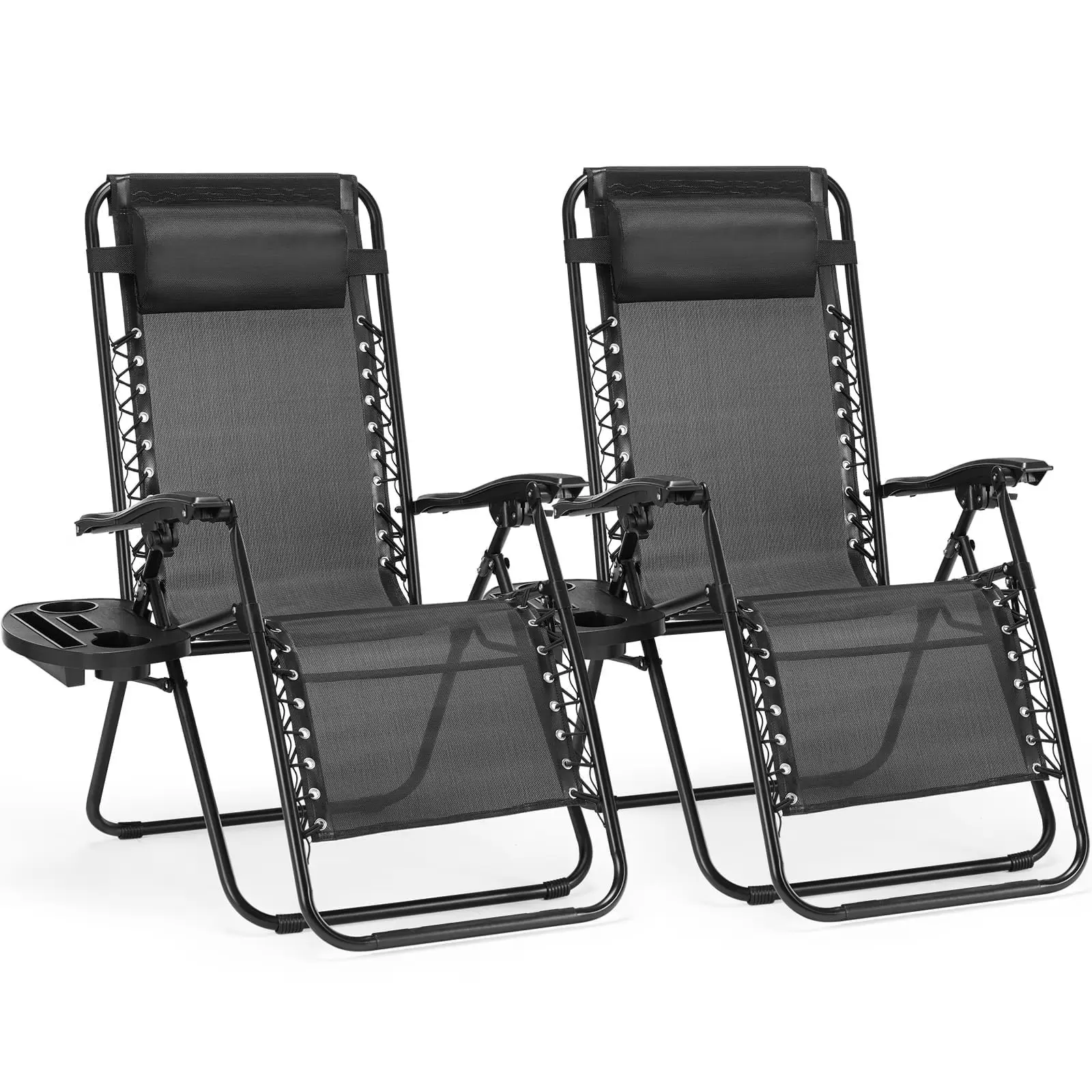 CONCETTA 2 Double Chair Sunloungers - Portable Folding Outdoor Patio Chairs for Beach, Balcony Outdoor Use Lawn Recliners Outdoor Comfy Chair Outdoor Seating Furniture