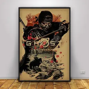 Ghost of Tsushima Poster, Jin Sakai Wall Art, Home Decor, Kraft Paper Print, Gift Poster, Game Poster (Number 06) (No Frame)