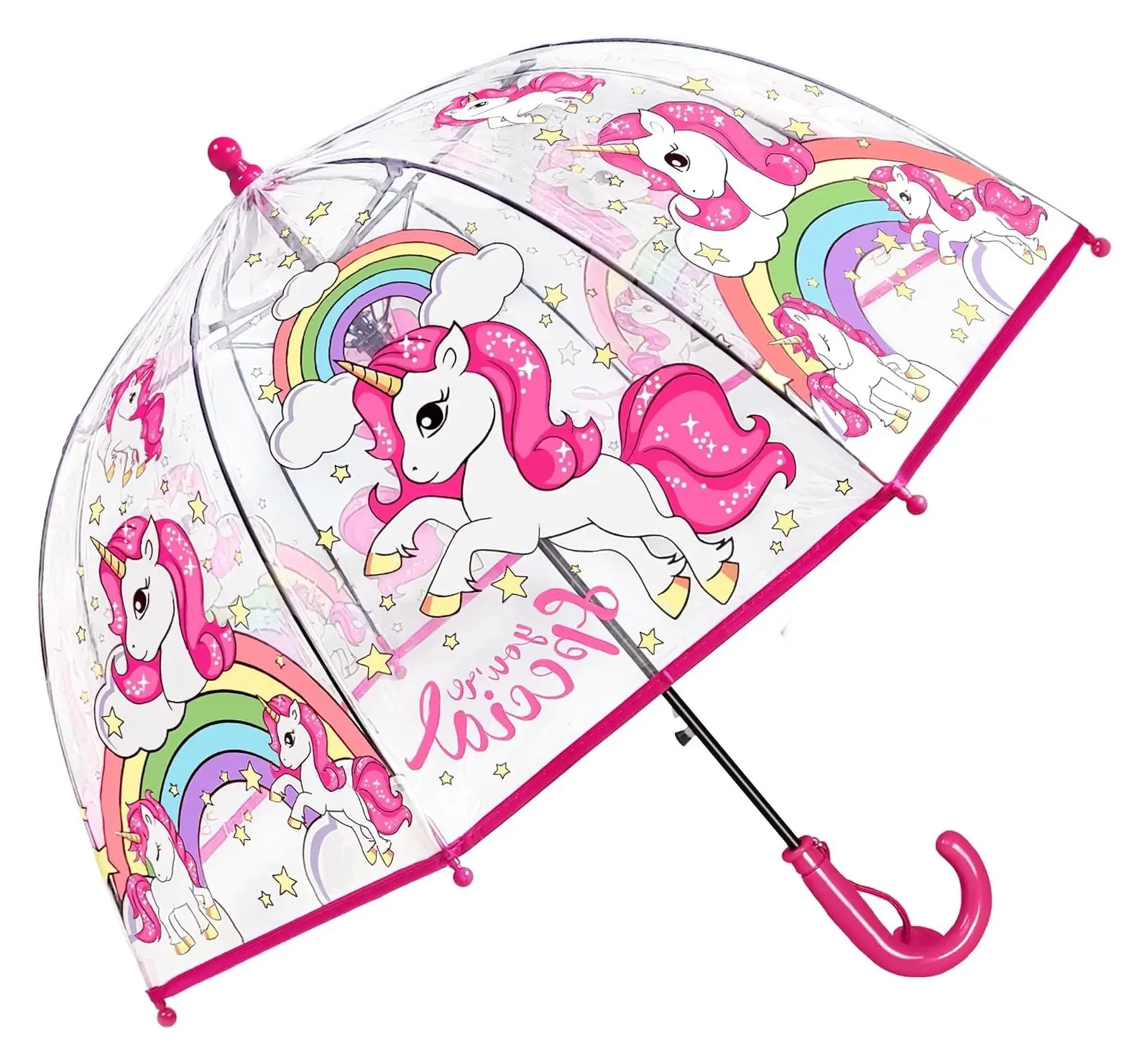 Kids Clear Bubble Umbrella, Safety Dome Windproof Rain Umbrella for Girls and BoysGift