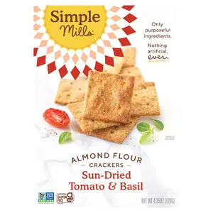 Simple Mills Almond Flour Crackers, Sun-Dried Tomato & Basil, 4.25 oz (120 g)