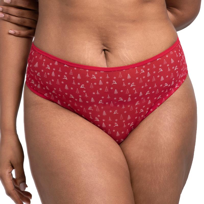 HSIA Christmas Holiday Edit Printed Mesh Panty Breathable Soft Full Coverage Comfort Fit