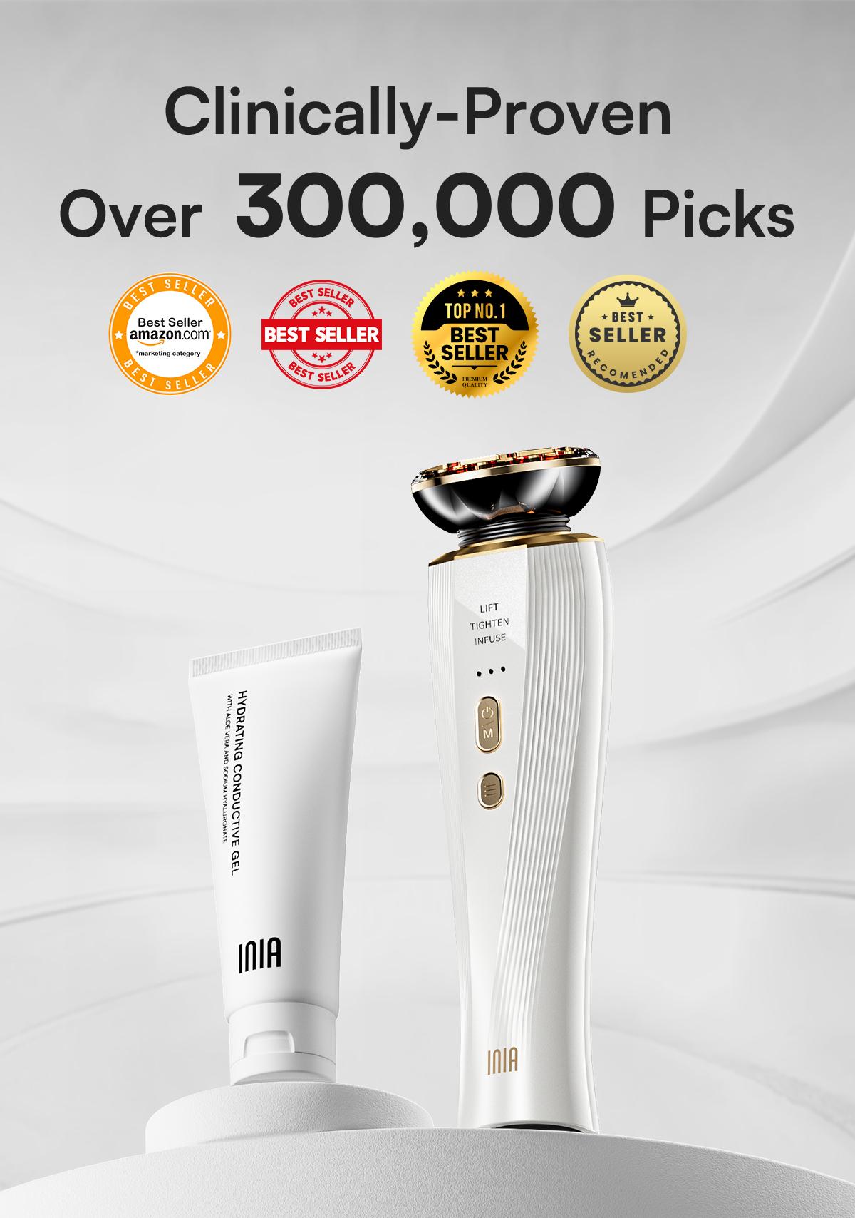 INIA FLARE All-in-One Facial Beauty Device, 3-in-1 Facial Massager Beauty Device for Face and Neck Skin Rejuvenation Lifting/ Tightening/ Infusing, Best Valentine's Day Gift for Her