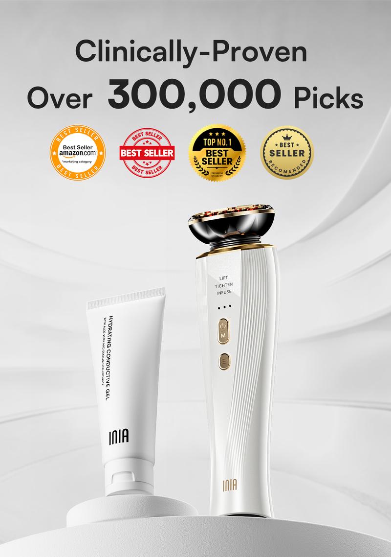 INIA FLARE All-in-One Facial Beauty Device, 3-in-1 Facial Massager Beauty Device for Face and Neck Skin Rejuvenation Lifting/ Tightening/ Infusing, Best Valentine's Day Gift for Her
