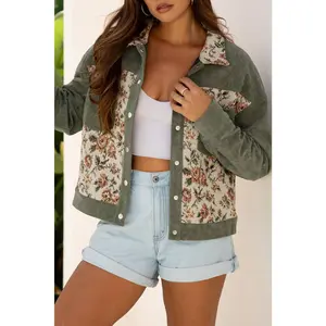 Laurel – Floral Panel Corduroy Jacket