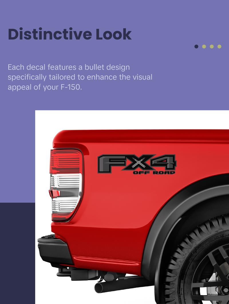 FX4 Off Road Black Bullet Decal Replacement Sticker F 150 Bedside FX4 Off Road Black Bullet Decal Replacement Sticker F 150 Bedside