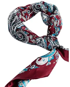 Cody James Men's Silk Burgundy Paisley Wild Rag Scarf - Cjaho20bn4