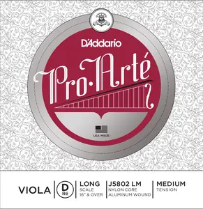 D'Addario Pro-Arte Viola Single D String, Long Scale, Medium Tension