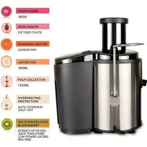 800W Electric Juicer Fruit Vegetable Blender Juice Extractor Citrus Machine New