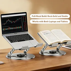 Laptop Stand for Desk - All-Metal Ergonomic Computer Stand & Laptop Riser, 360° Rotatable & Adjustable & Foldable &  portable , Laptop Holder for MacBook Pro/Air, Dell XPS, HP, Notebooks (10-17.3")