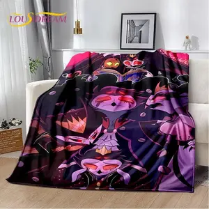 Aura Blankets 3D Cartoon H-Helluva Boss Blitzo H-Hazbin Hotel Soft Blankets,Keep Warm Throw Blanket for Picnic Beds Sofa Home Bedroom Gift Kid  Superb Christmas blanket gift