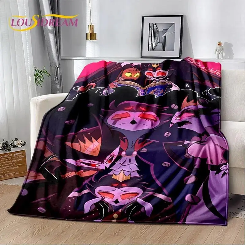 Aura Blankets Cartoon H-Helluva Boss Blitzo H-Hazbin Hotel Soft Blankets,Keep Warm Throw Blanket for Picnic Beds Sofa Home Bedroom Gift Kid  Superb Christmas blanket gift