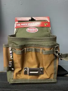 Bucket Boss Tool Pouch, Tool Pouch, Green, Polyester, 9 Pockets 54140 Bucket