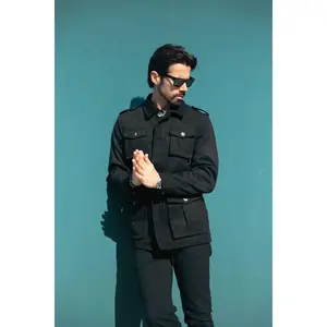 Quarvis Trench Coat Fabric Jacket Menswear Bomber Tops Beige