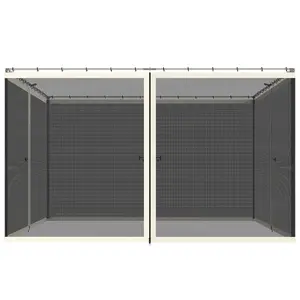 Outsunny 10' x 12' Universal Mesh Sidewall Netting with Zippers - Outdoor Canopy Shelter, Patio Gazebo & Canopy Tent Replacement, Beige, Sidewall Only
