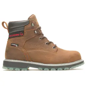 Wolverine Mens Floorhand 6 Inch Waterproof Steel Toe  Work/Duty - Brown