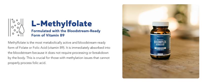 BioActive Vitamin B Complex | Methylated B-Vitamin Formula with Methylfolate, 3 Forms of B12, BenfoPure B1, and Pantesin B5 – 60 Servings BioActive Vitamin B Complex | Methylated B-Vitamin Formula with Methylfolate, 3 Forms of B12, BenfoPure B1, and Pantesin B5 – 60 Servings