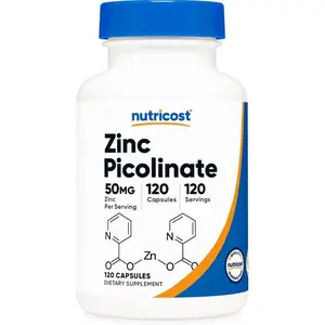 Nutricost Zinc Picolinate 50mg, 120 Vegetarian Capsules - Gluten Free and Non-GMO