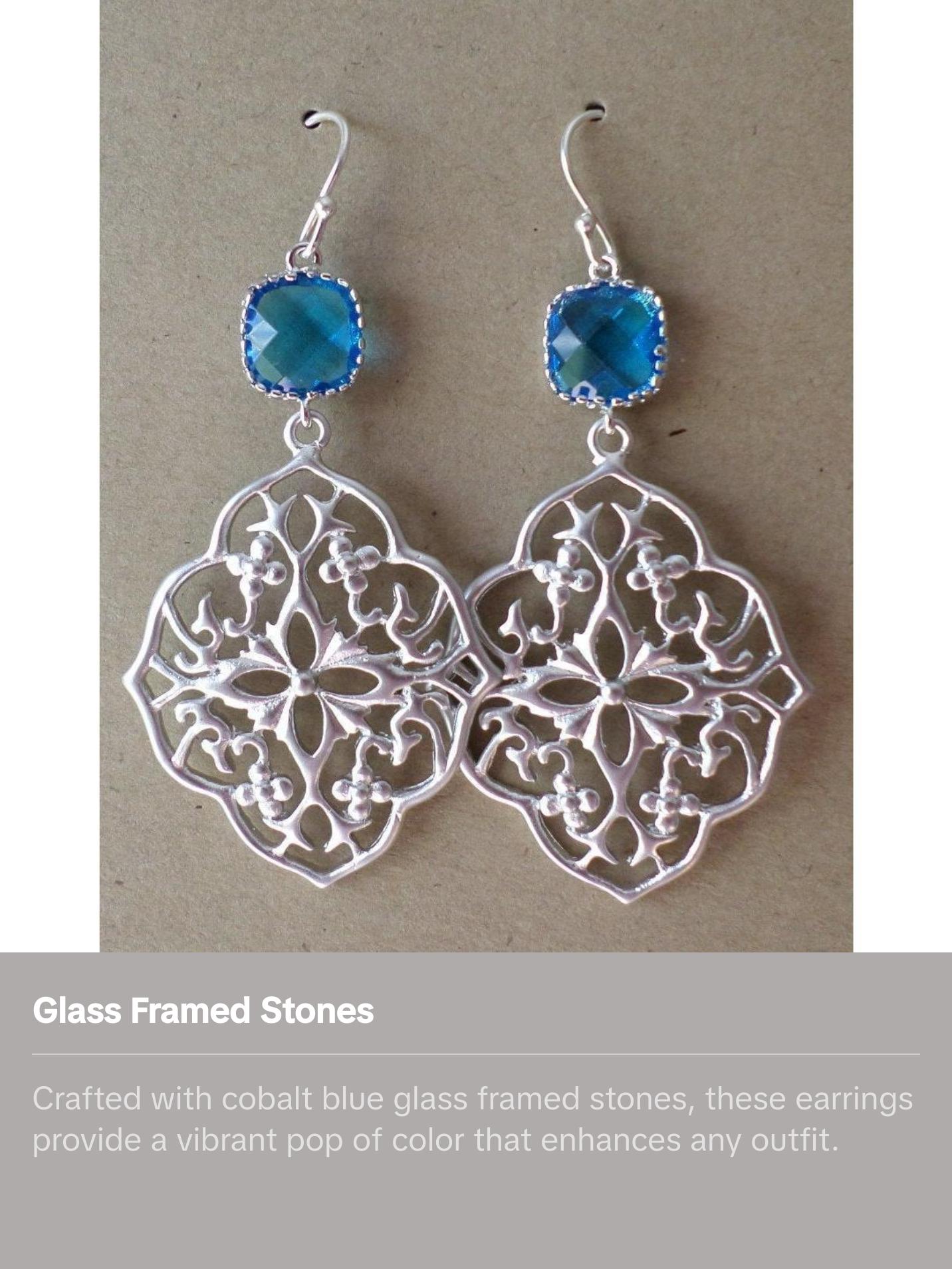 Cobalt Blue and Silver Chandelier Earrings - Cobalt Blue Earrings - Silver Earrings - Birthday Gift - Christmas Gift