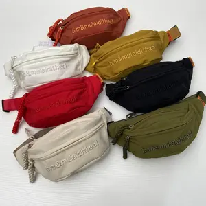 TSONG Unisex Waist Pack – Waterproof Stylish Belt Bag for Daily CarryWomen Solid Color Nylon  Waist Bag Canvas Letter Embroidery Fanny Packs Cross Body Fanny Pack Belt Bag#6221G