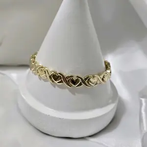 Pulsera de corazon xoxo size 7 1/2 Laminado 14k Oro Real Alta Caluda Uso Diario