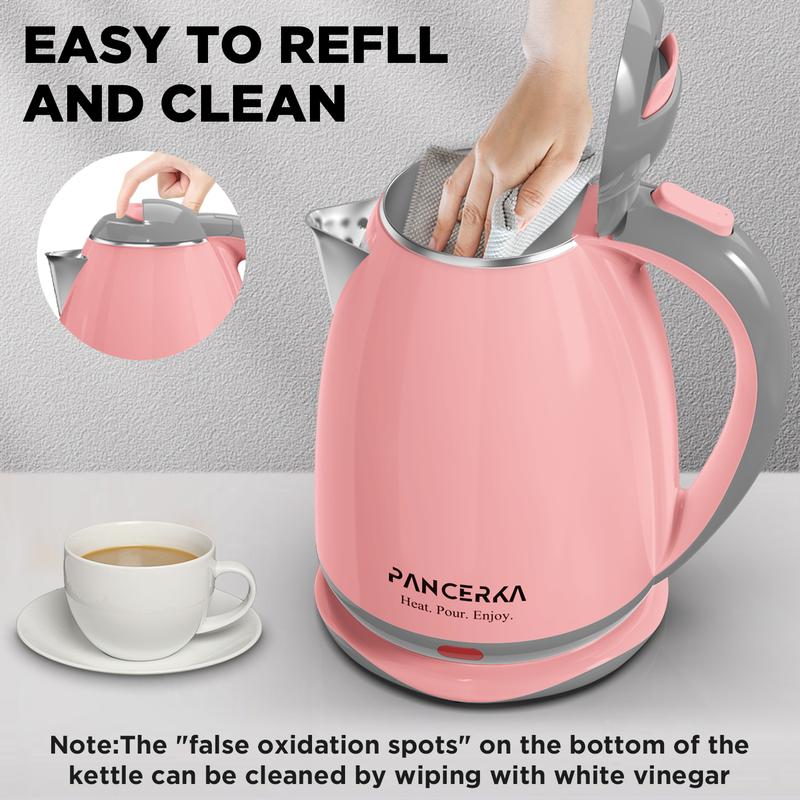 PANCERKA Electric Kettle 1.8L 1000W, BPA-Free Auto Shut-Off Tea Kettle & Electric Tea Pot, Fast Heating Anti-Scald Design for Coffee, Tea, Hot Water PANCERKA Electric Kettle 1.8L 1000W, BPA-Free Auto Shut-Off Tea Kettle & Electric Tea Pot, Fast Heating Anti-Scald Design for Coffee, Tea, Hot Water