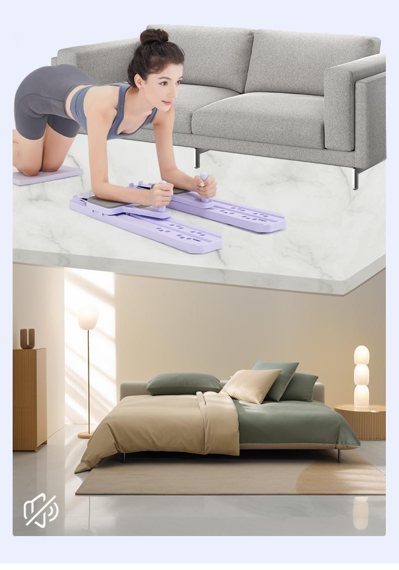 2.0 Multi-functional Adjustable Ab ExerciseBoard, Split Ab Slide Roller Board, Home PilatesReformer with Knee Mat for Home Gym Core & AbStrength T