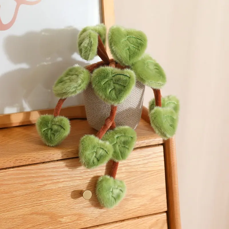 Cute Pothos Plush Toy, Cute Stuffies, Soft Filled Planter Doll, Huggable Collectible, Perfect Soft Cuddly Gift for Kids, Boyfriend Gift, Cozy and Adorable Houseplant Companion, Soft Stuffed Doll
