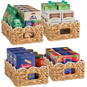 Best Choice Products 9x12 Scalloped Shelf Baskets, Woven Storage Bins, 4 Pack