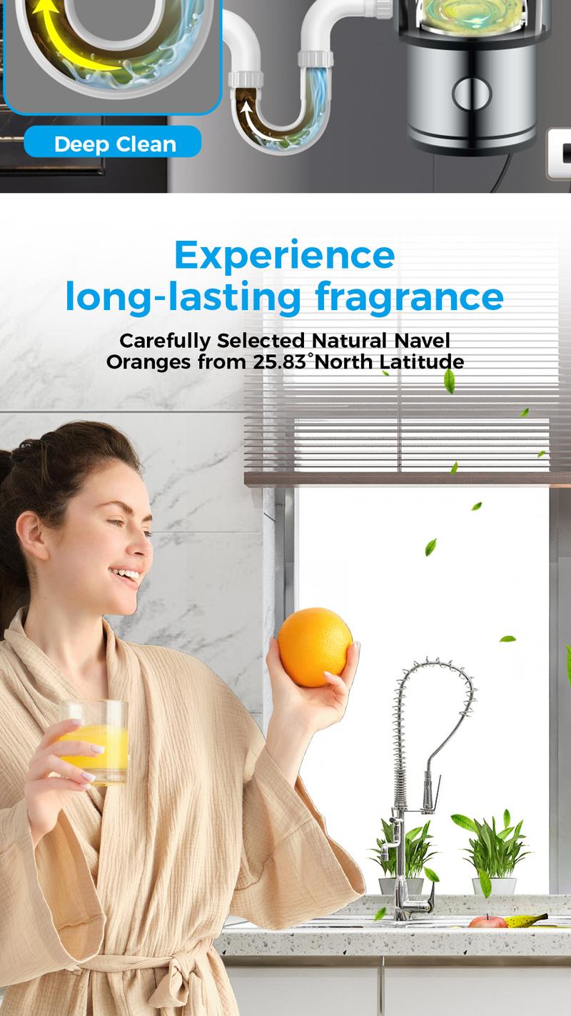 BUBCLEAN Powerful Garbage Disposal Cleaner & Deodorizer Tablets 24 Pack with Fresh Citrus Scent, Easy Monthly Foaming Cleaner for All Disposal Brands 1 Year Supply