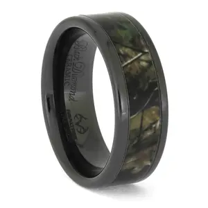 Realtree® XTRA Green Camo and Black Ceramic Ring