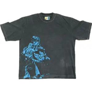 Jotaro Kujo JoJo's Bizarre Adventure Vintage Oversized Washed Cotton T-shirt, Unisex Menswear Top