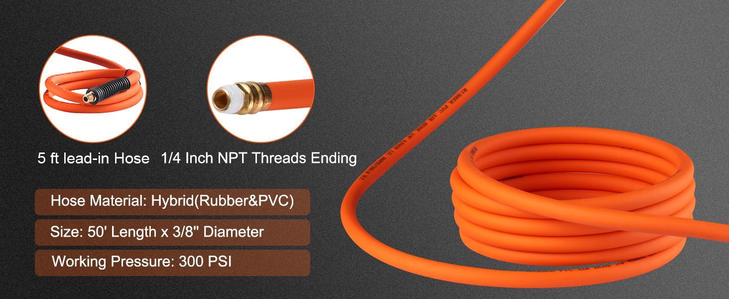 VEVOR Retractable Air Hose Reel, TikTokShopBlackFriday, Max. 100 FT, 300 PSI Hybrid Air Hose , Air Compressor Hose Reel with 5 ft Lead in, Ceiling / Wall Mount Heavy Duty Single Arm Steel Reel VEVOR Super Brand Day