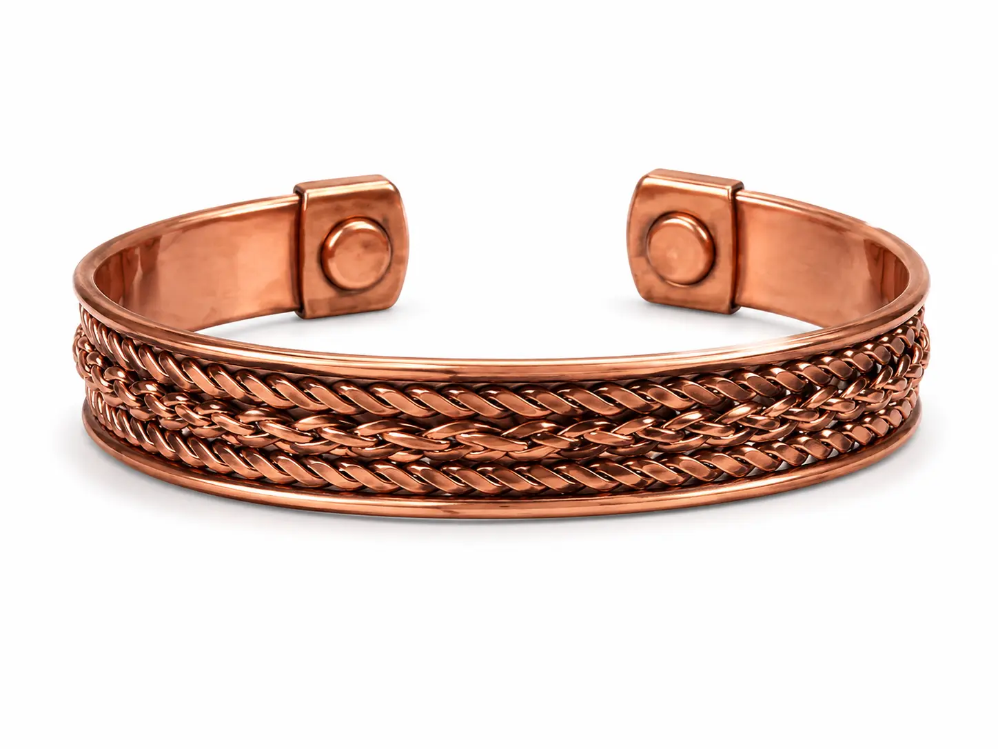 Elegant Handcrafted Pure Copper Magnetic Cuff Bracelet | Adjustable Unisex Bangle