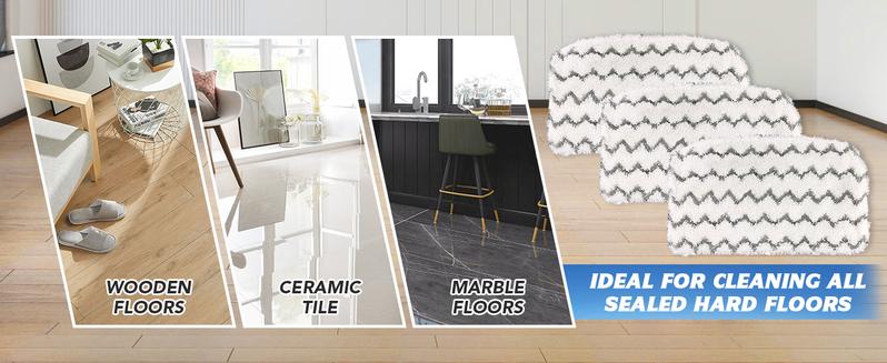 6 Pack Microfiber Steam Mop Pads Replacement for Shark Steam Mop S1000, S1000A, S1000C, S1000WM, and S1001C, Dirt Grip Cleaning Pads 6 Pack Microfiber Steam Mop Pads Replacement for Shark Steam Mop S1000, S1000A, S1000C, S1000WM, and S1001C, Dirt Grip Cleaning Pads